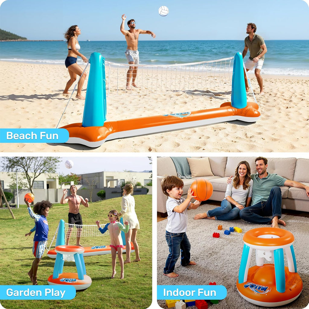 JOYIN Pool Spiel Set Volleyball Basketball Aufblasbar Kinder Erwachsene Poolspie