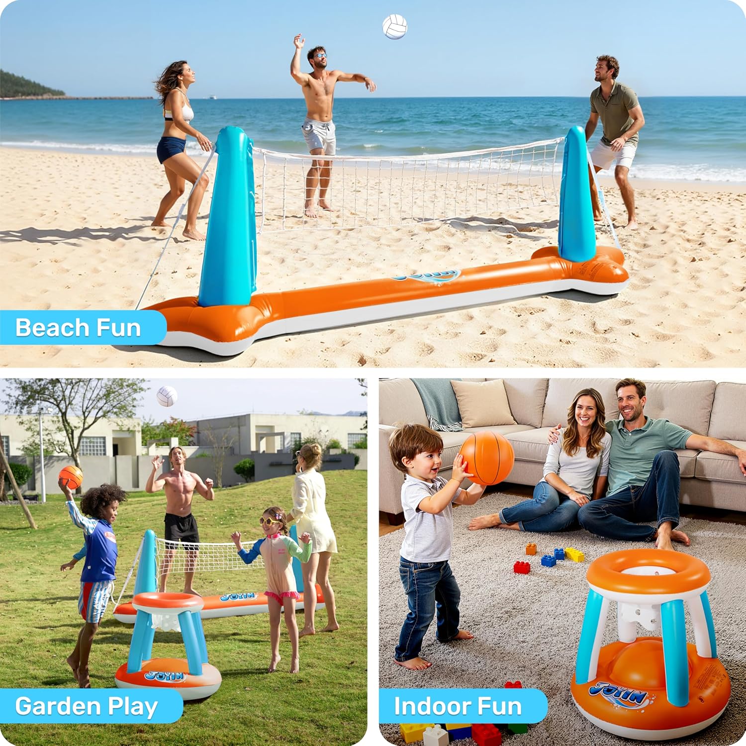 JOYIN Pool Spiel Set Volleyball Basketball Aufblasbar Kinder Erwachsene Poolspie