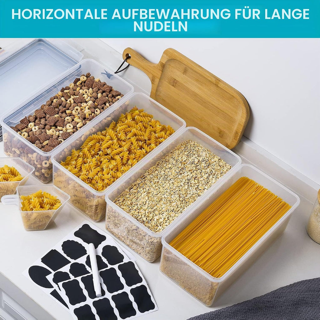 24er Vorratsdosen Set luftdicht mit Etiketten Lebensmittelbehaelter
