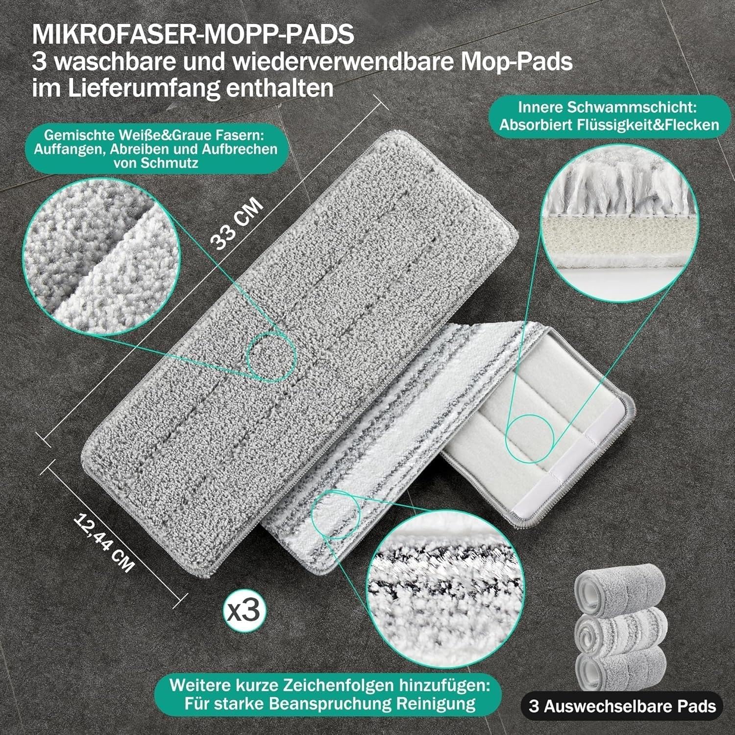 JOYMOOP Wischmopp Set mit Eimer Mikrofaser Bodenwischer