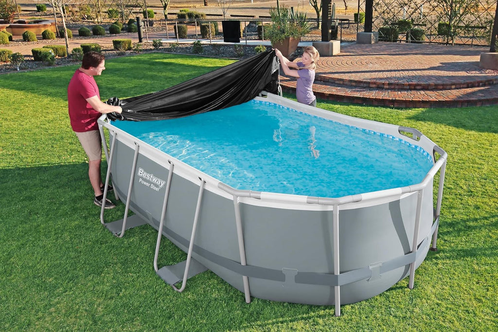 Bestway Abdeckplane PVC Oval 427 x 250 cm schwarz