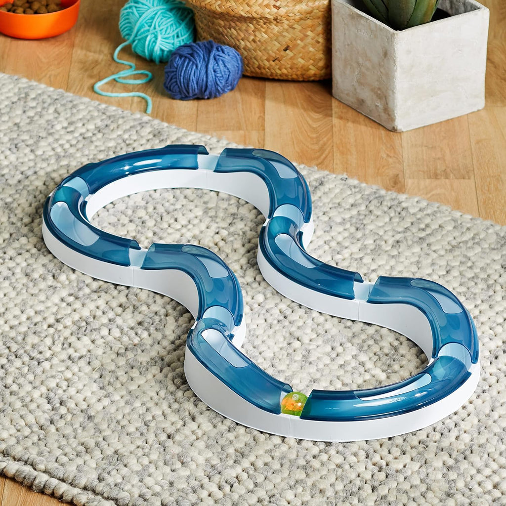 Catit Design Senses Super Roller Spielschiene Katzen mit Leuchtball Spielzeug