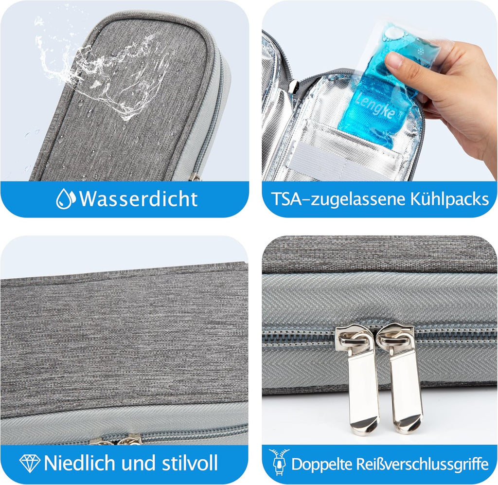YOUSHARES 4er Set TSA Kuehlakkus fuer Insulin Kuehlbox Pen Tasche Medikamentenetui