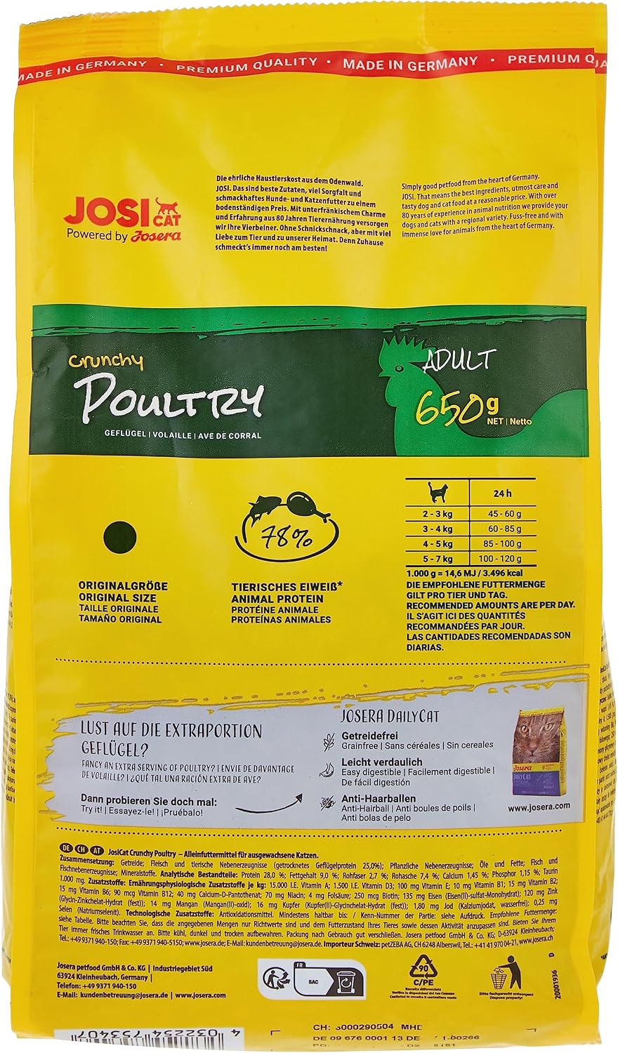 JosiCat Crispy Duck Katzenfutter Ente Adult Trockenfutter verschiedene Sorten 65