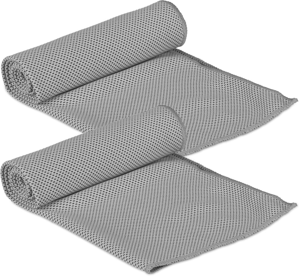 Relaxdays Kuehlhandtuch 2er Pack Mikrofaser 90 x 30 cm kuehlendes Sporttuch