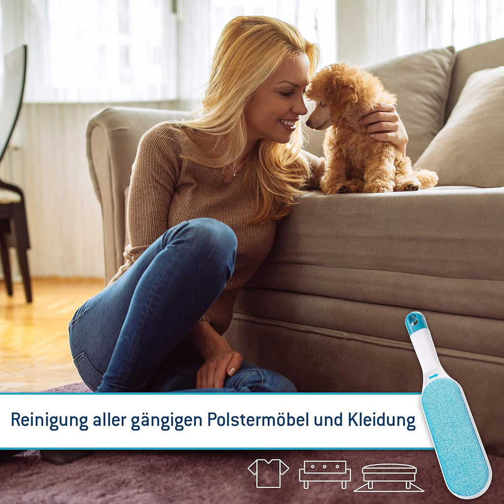 Fusselbuerste Set mit faltbarer Fusselrolle Blau wiederverwendbar gegen Tierhaare