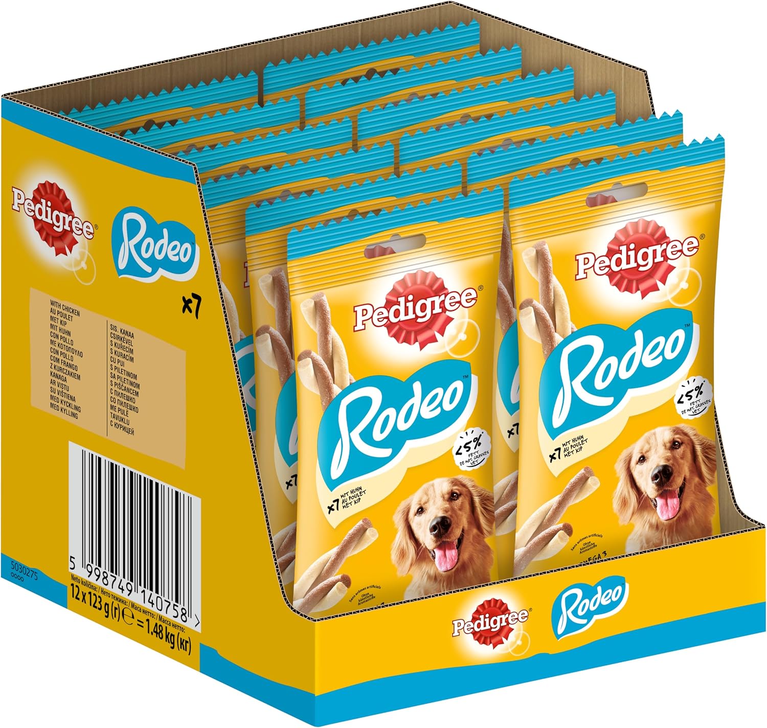 Pedigree Rodeo Sticks Hundesnacks Bacon & Huhn 10 x 7 Stueck verschiedene Sorten