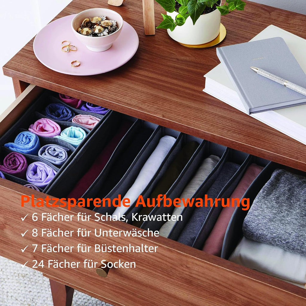 Basics Schubladen Organizer 6‑teilig faltbares Ordnungssystem fuer Kleidung