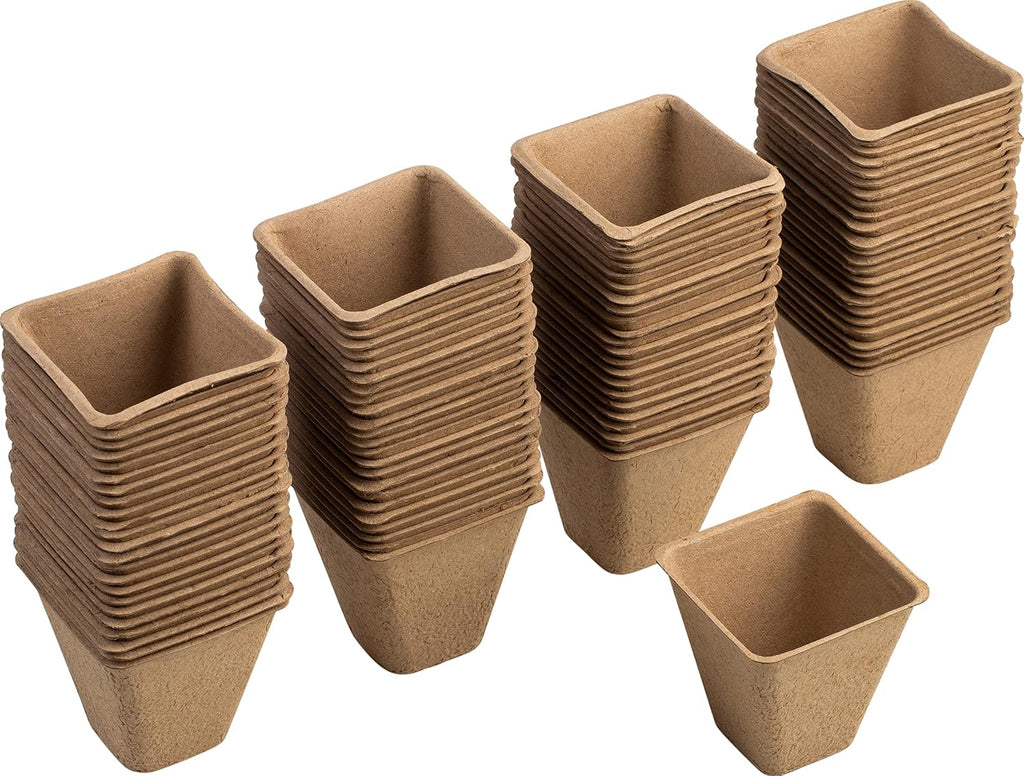 96 Bio Anzuchttoepfe 6x6 cm Pflanztoepfe Set 4cm-8cm biologisch abbaubar