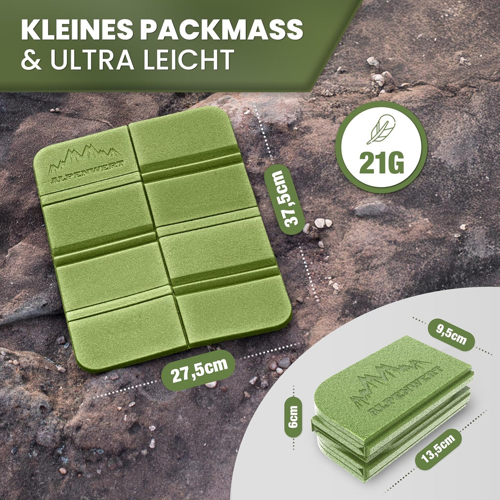 Alpenwert Sitzkissen faltbar 2er Set wasserdicht leicht kompakt fuer Outdoor