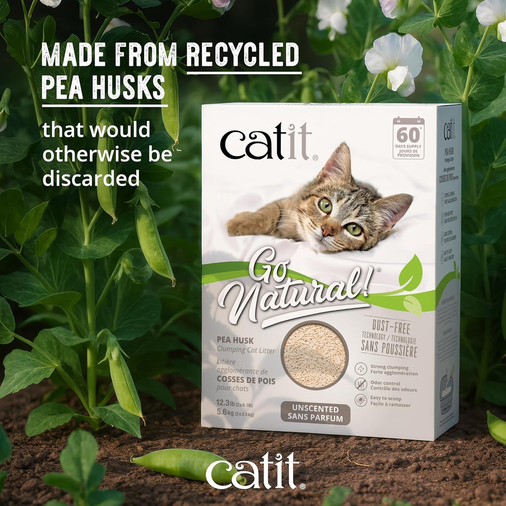 Catit Go Natural Katzenstreu 5,6kg Erbsenhülsen Klumpstreu parfümfrei