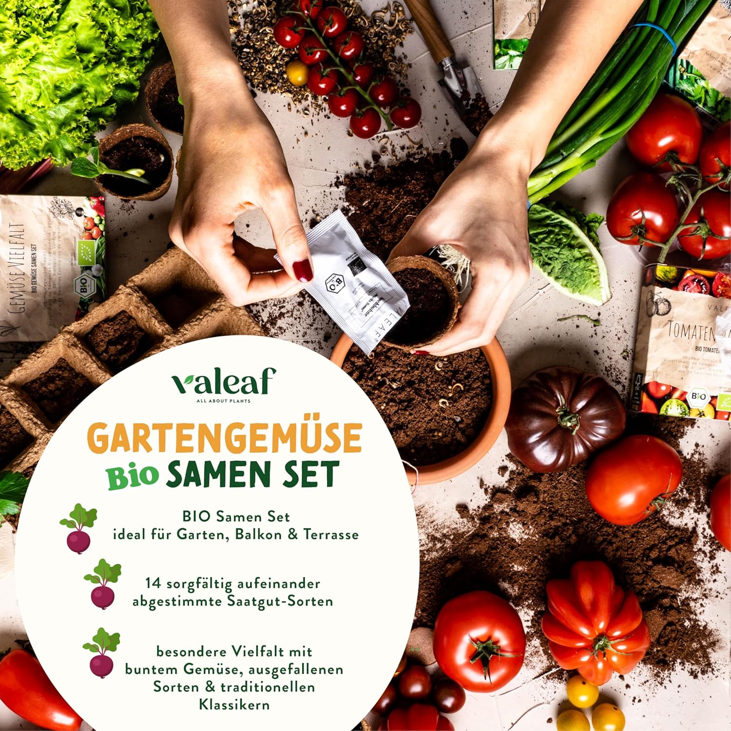 Bio Gemuese Samen Set 10 Sorten Anzuchtset Kinder Garten Pflanzset