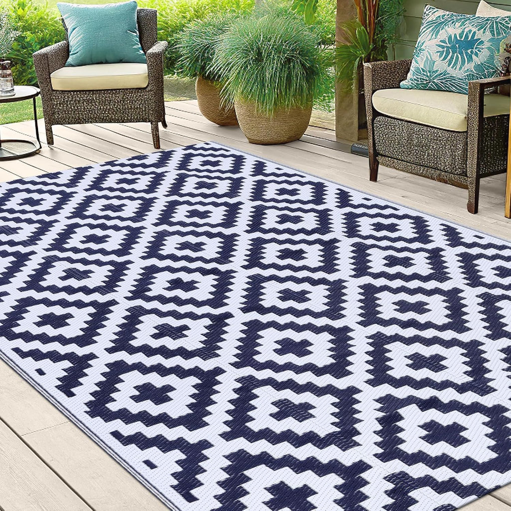 smiry Outdoor Teppich Balkon 120 x 180 cm wasserfest UV-bestaendig 180cm-360cm
