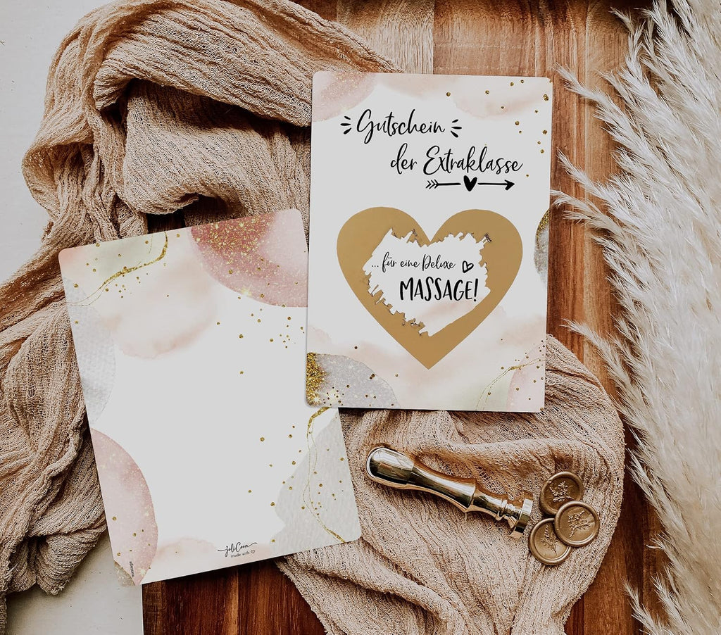 Joli Coon Valentinstag Karte fuer Ihn mit Kuvert Gutschein-Design