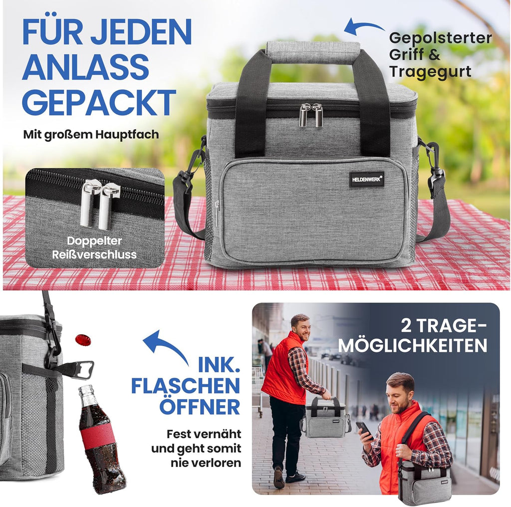 HELDENWERK Kuehltasche faltbar isoliert wasserdichte Lunchbag Picknick
