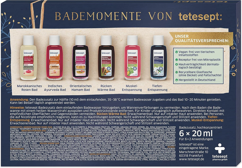 Tetesept Baeder Geschenkset 6 x Badezusatz Probierset Bademomente