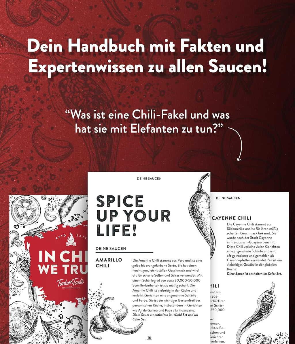 TIMBER TASTE Chili Sauce Geschenkset 5× scharfe Sossen