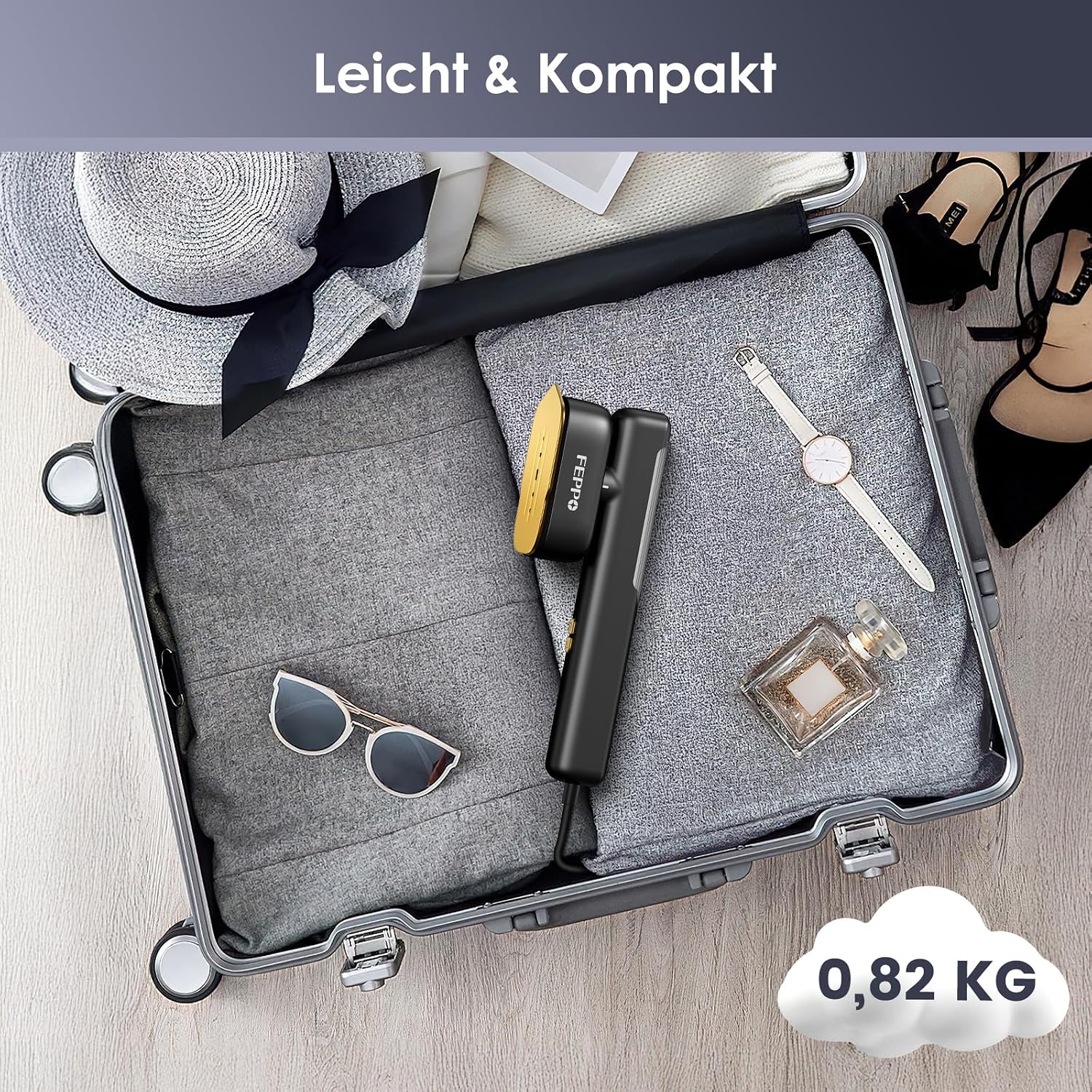 Dampfglaetter 1100W 2in1 Reise Dampfbuegeleisen Dual Voltage 15s Aufheizzeit