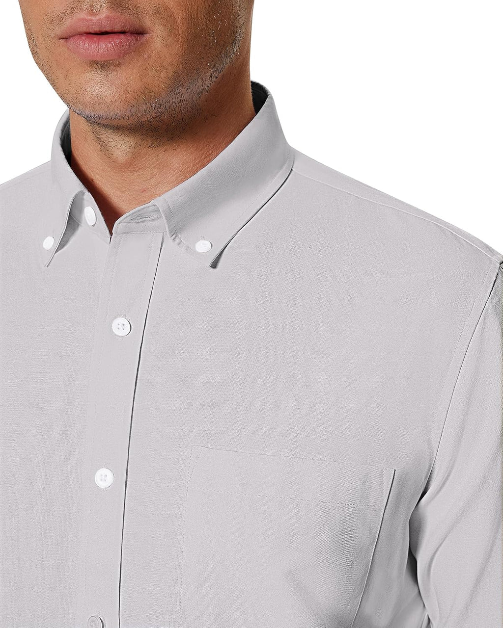 Siliteelon Herren Oxford Hemd Langarm 100% Baumwolle buegelfrei S-5XL