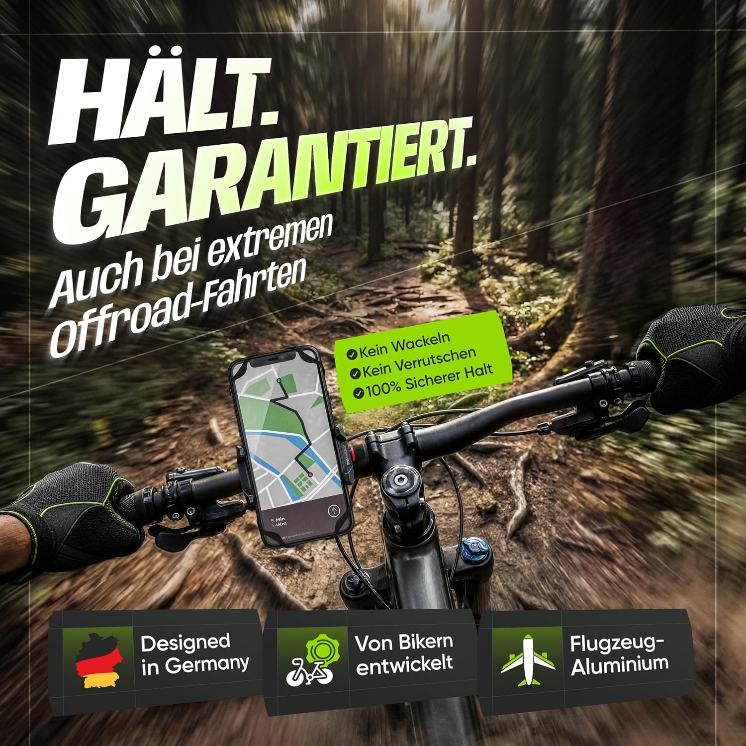 Universal Fahrrad Lenkerhalterung 360° Smartphone Halterung