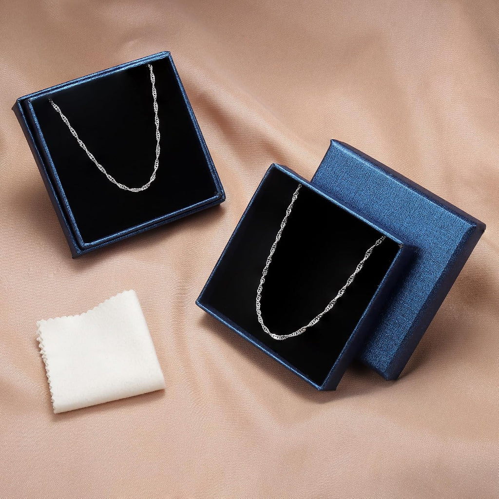 CASSIECA Damen 2er Set Silber Ketten Layered Singapur- und Popcornkette