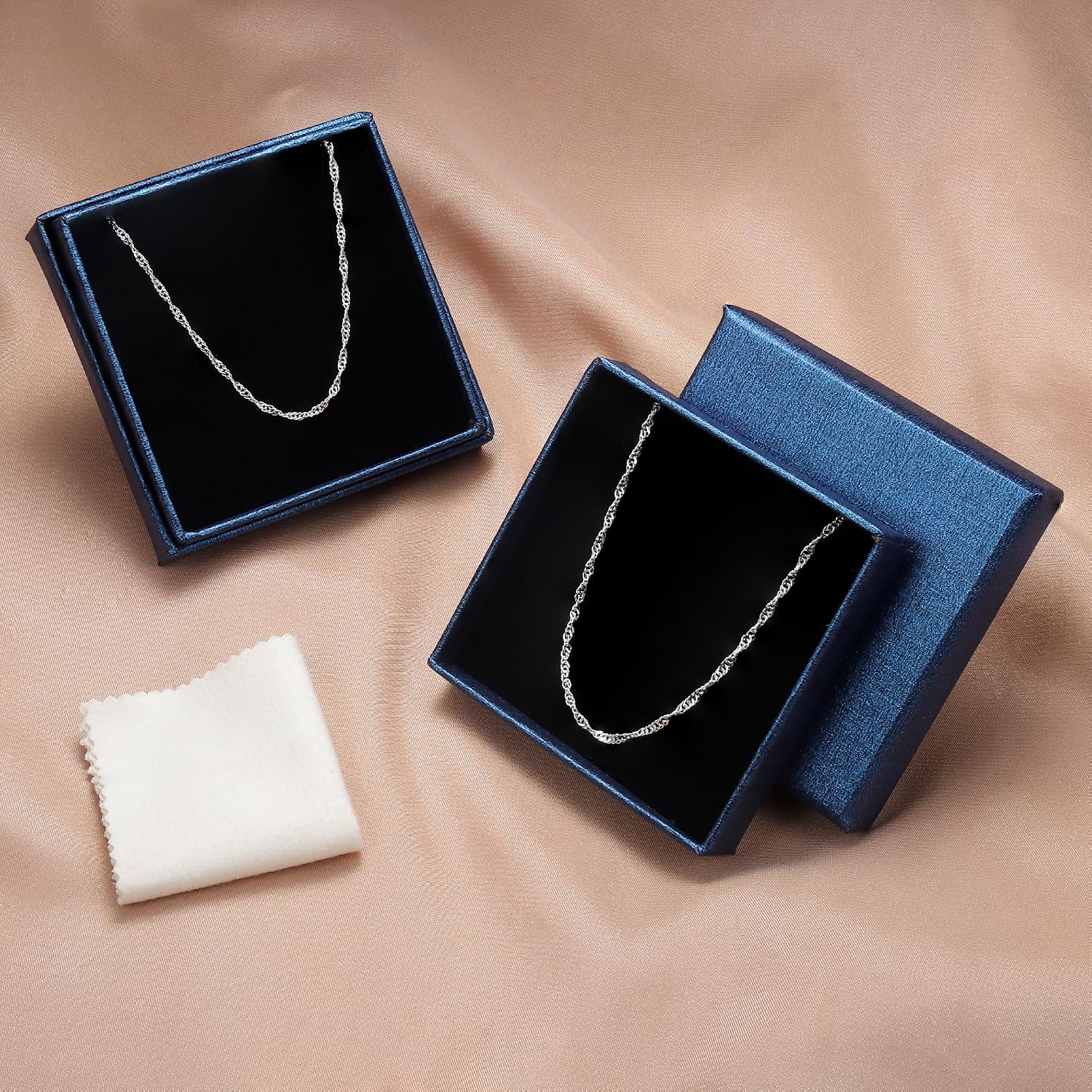 CASSIECA Damen 2er Set Silber Ketten Layered Singapur- und Popcornkette