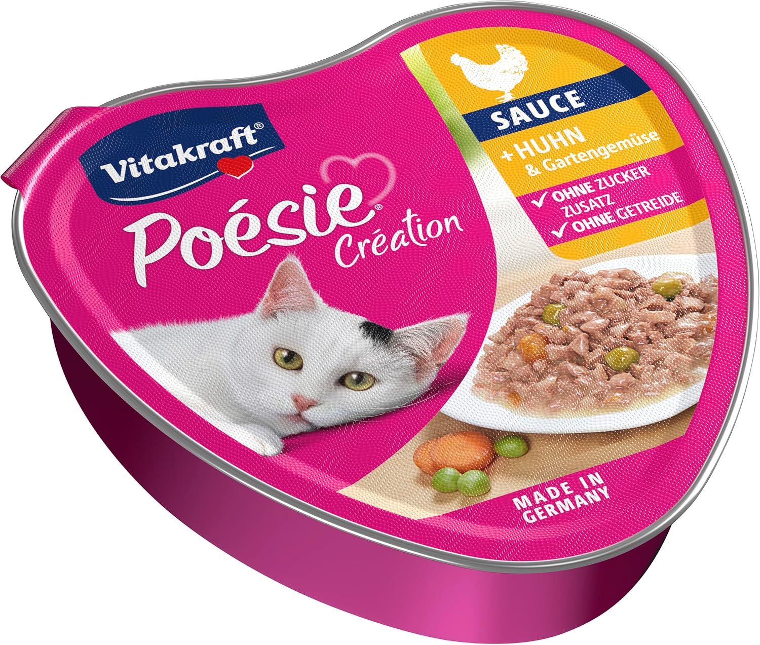 Vitakraft Poésie Création Katzen Nassfutter Sauce Huhn mit Gartengemuese 15x85g