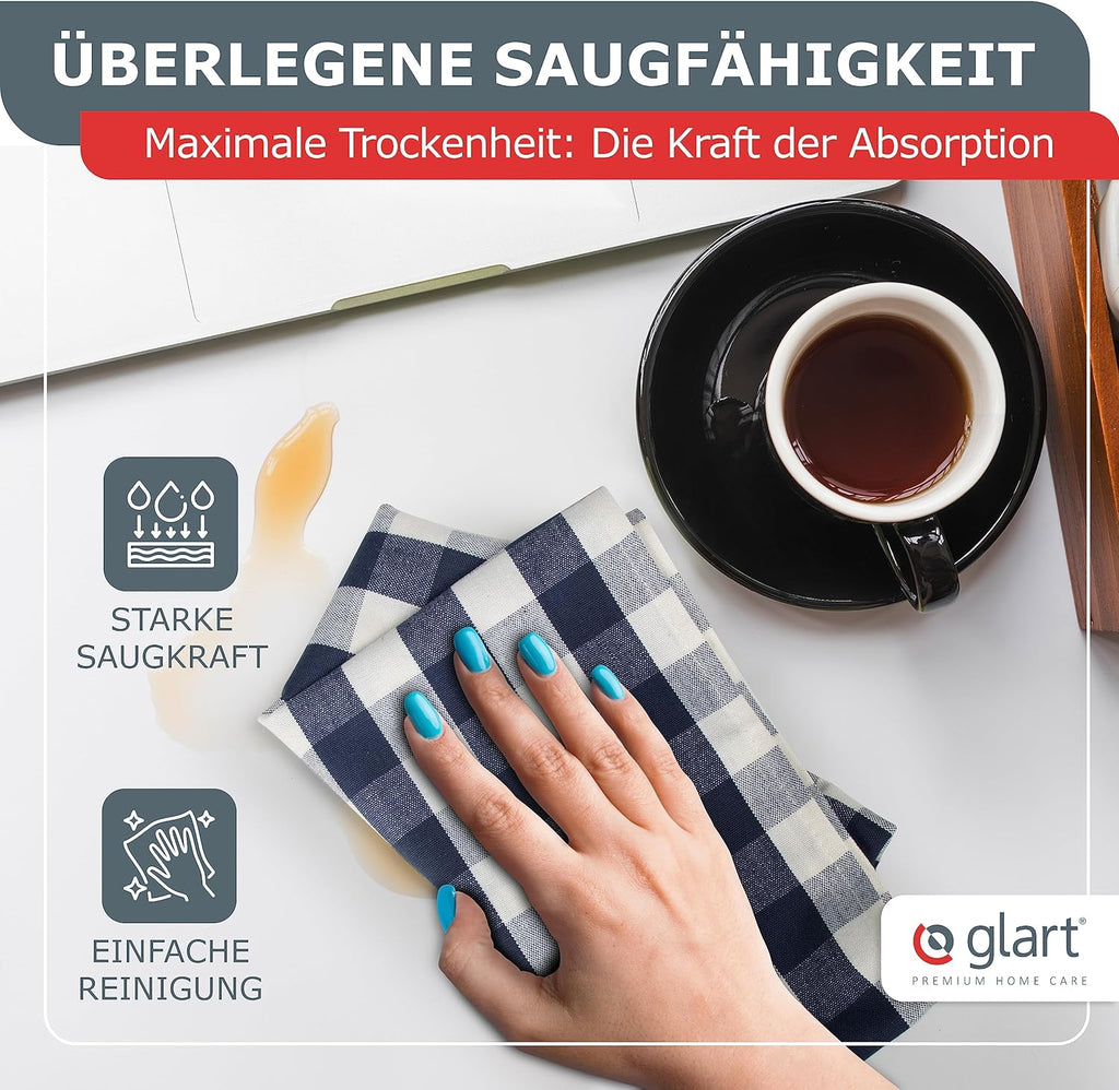 Geschirrtuecher Baumwolle 10er Set 50x70 cm kariert Kuechentuecher