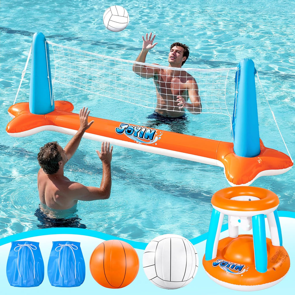 JOYIN Pool Spiel Set Volleyball Basketball Aufblasbar Kinder Erwachsene Poolspie