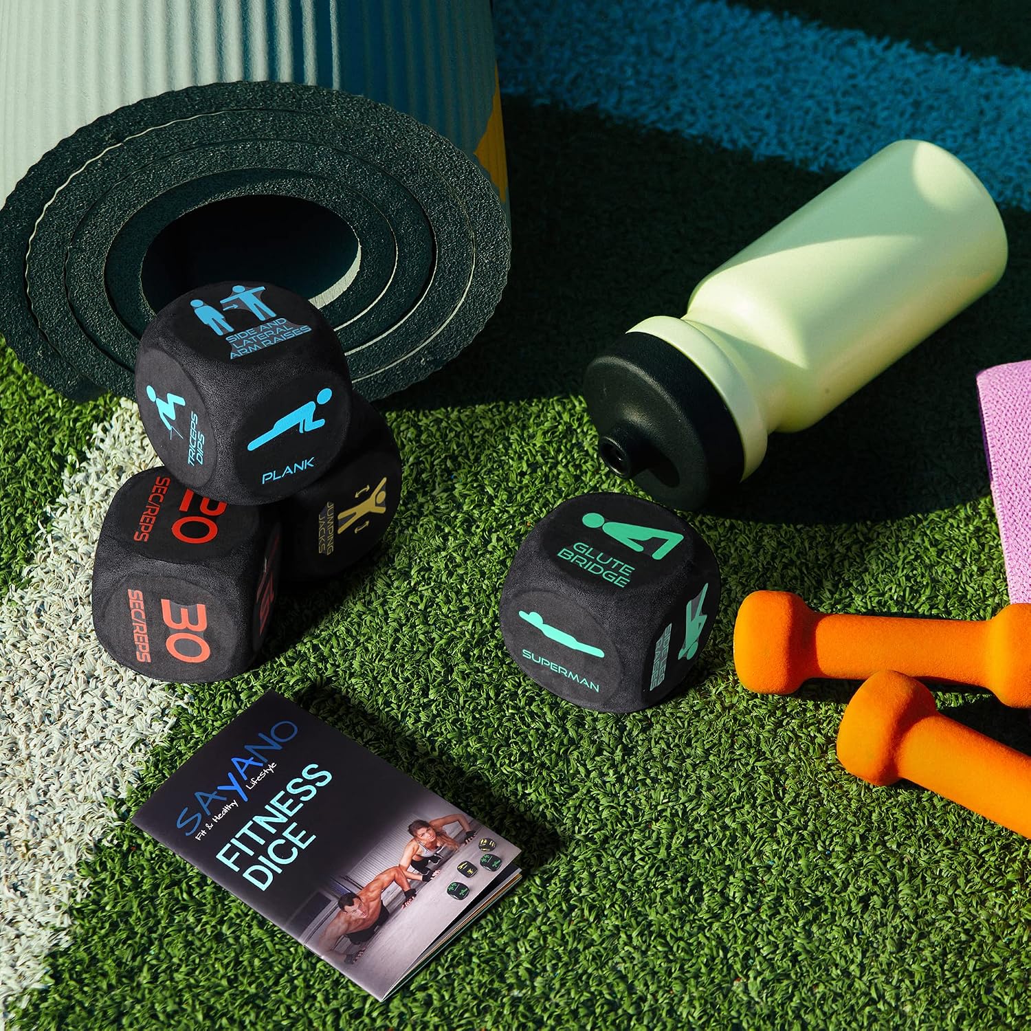 Fitnesswuerfel Set 4 Stueck fuer Home und Outdoor Training mit Tasche und Anleitung