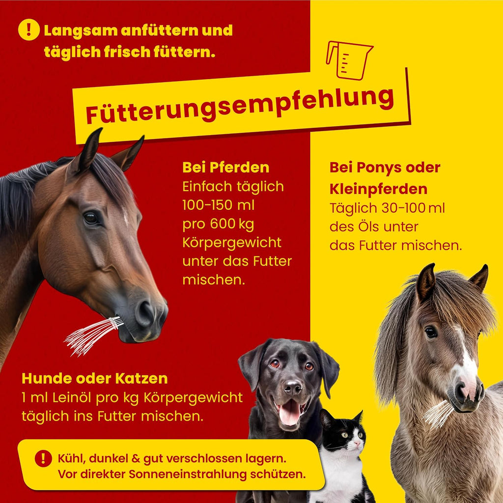 Scheidler Leinöl für Pferd Hund Katze 5 L Omega 3 und 6