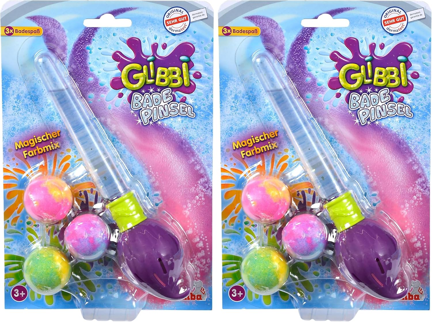 Simba Glibbi Badepinsel Zauberstab mit 3 Badebomben fuer Kinder ab 3 Jahren