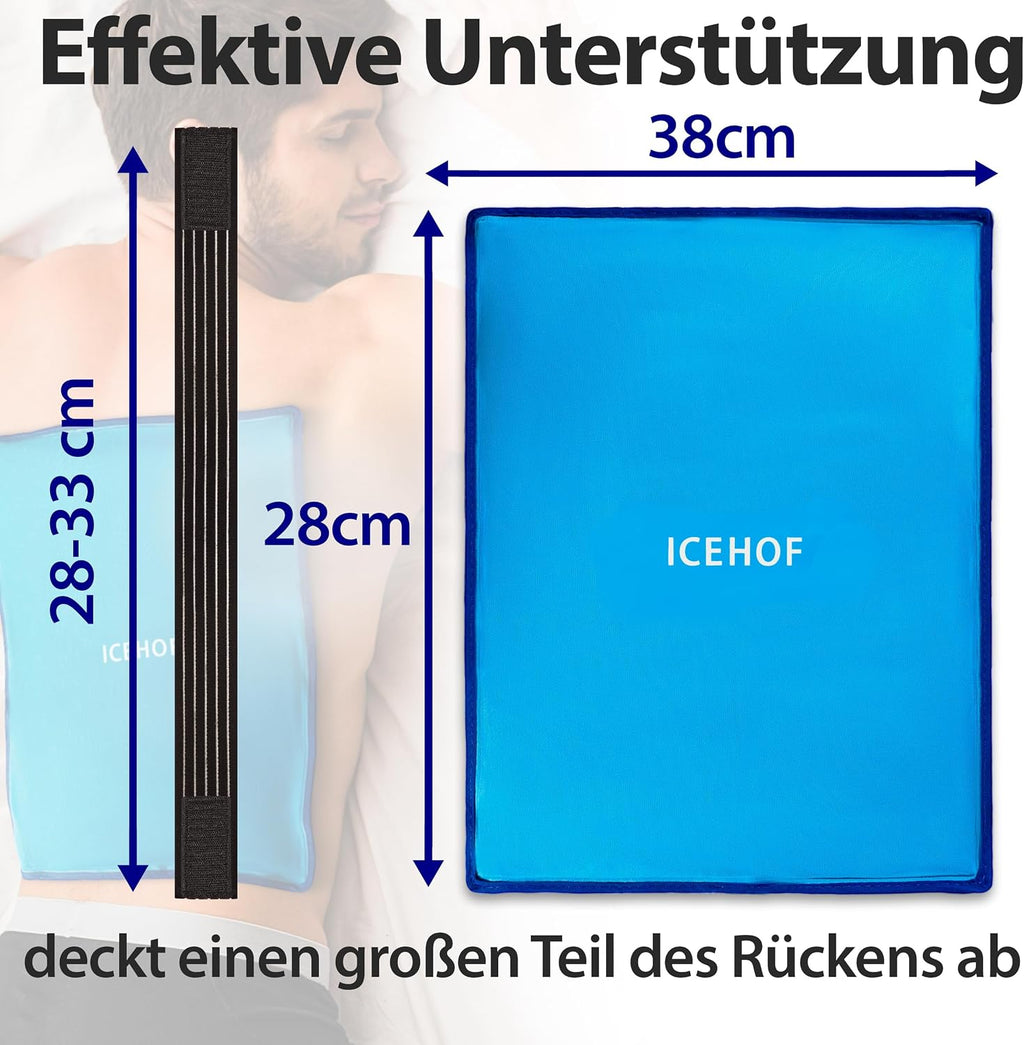 ICEHOF Kuehlkissen Gel XXL 38x28 cm wiederverwendbar Kuehlpack Kuehlkompresse