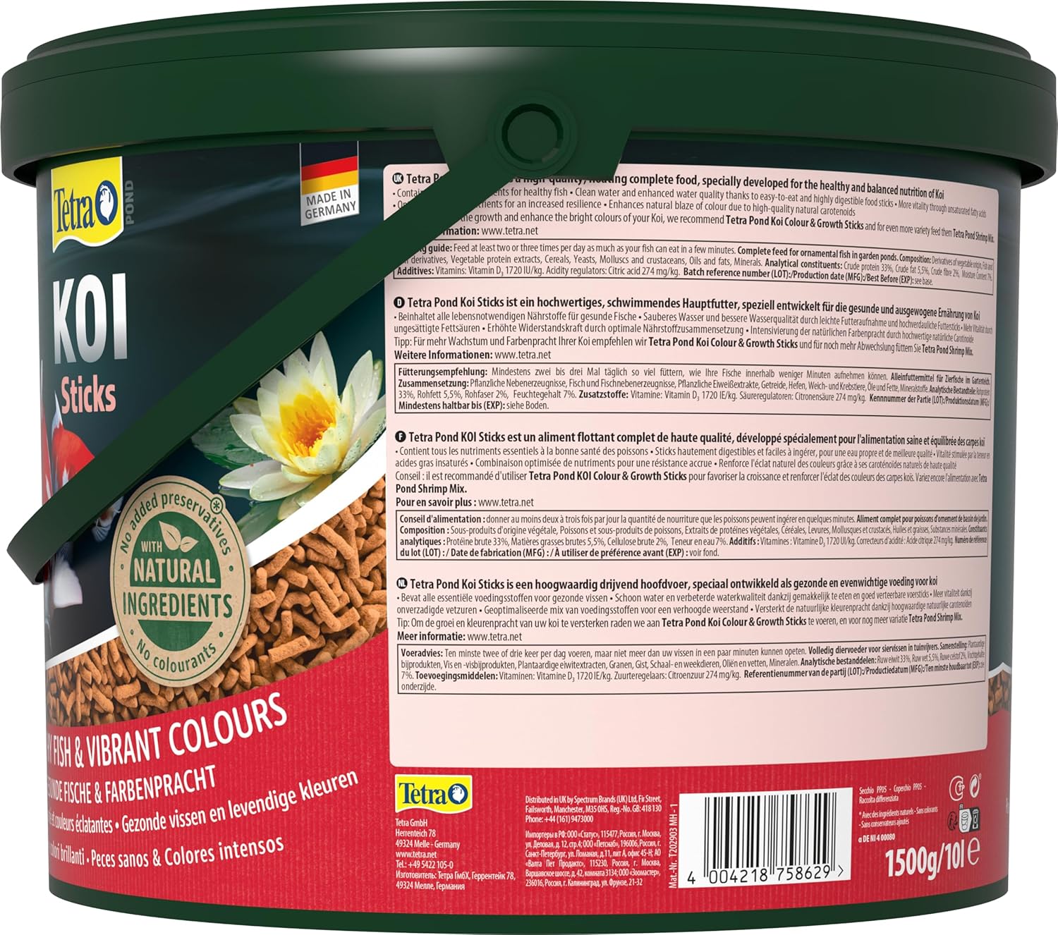 Tetra Pond Koi Sticks Koifutter fuer Farbintensitaet und Wachstum