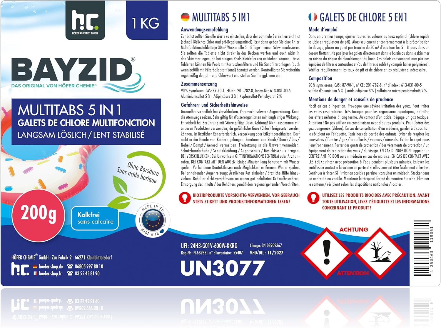 BAYZID Chlor Multitabs 5in1 Chlortabletten Poolpflege