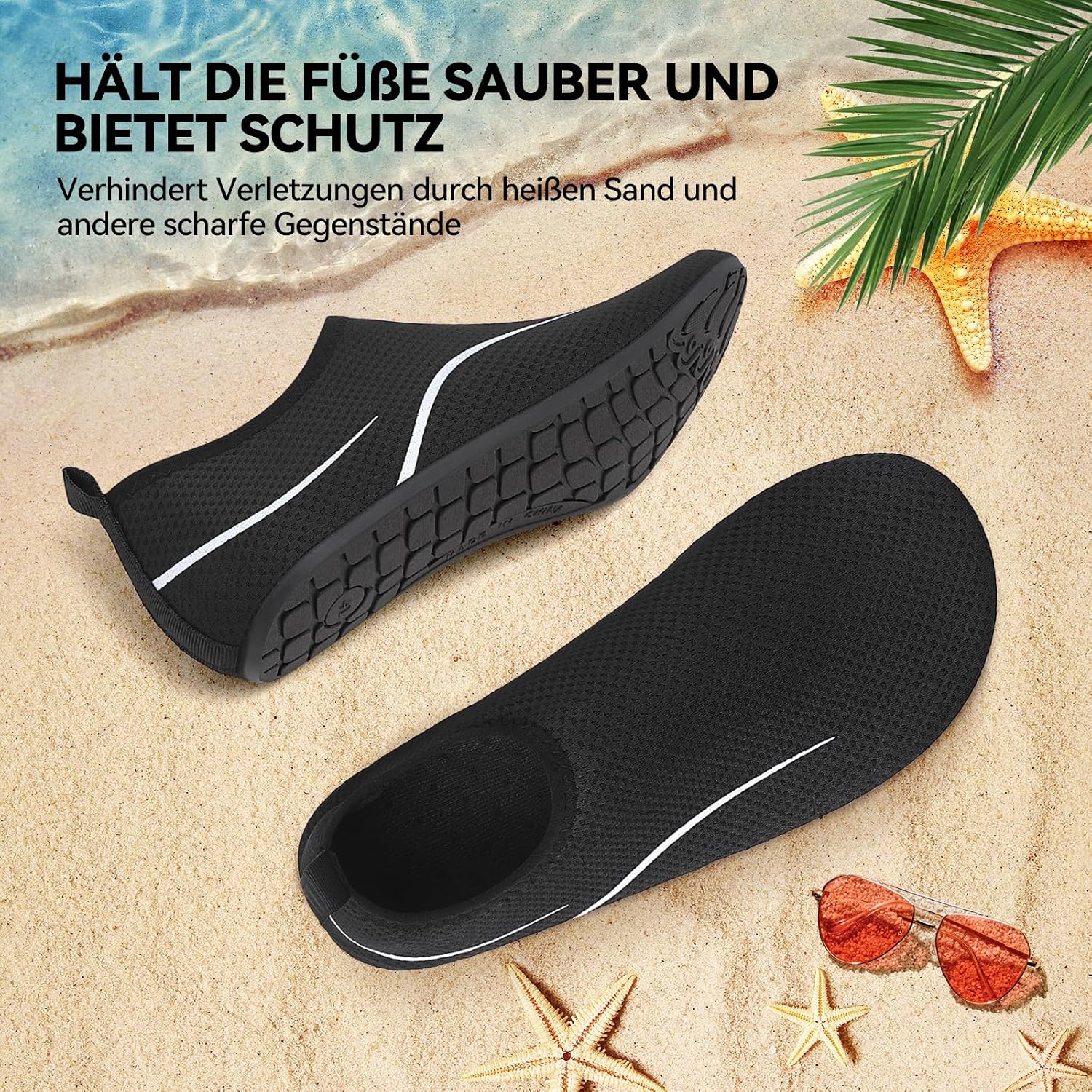 VOLHAL Wasserschuhe Unisex - Badeschuhe Strandschuhe Quick‑Dry fuer Damen/Herren