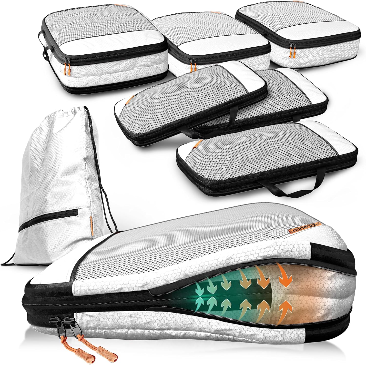 Packing Cubes Kompressions Reise Koffer Organizer Set - Gepaeck Ordnung