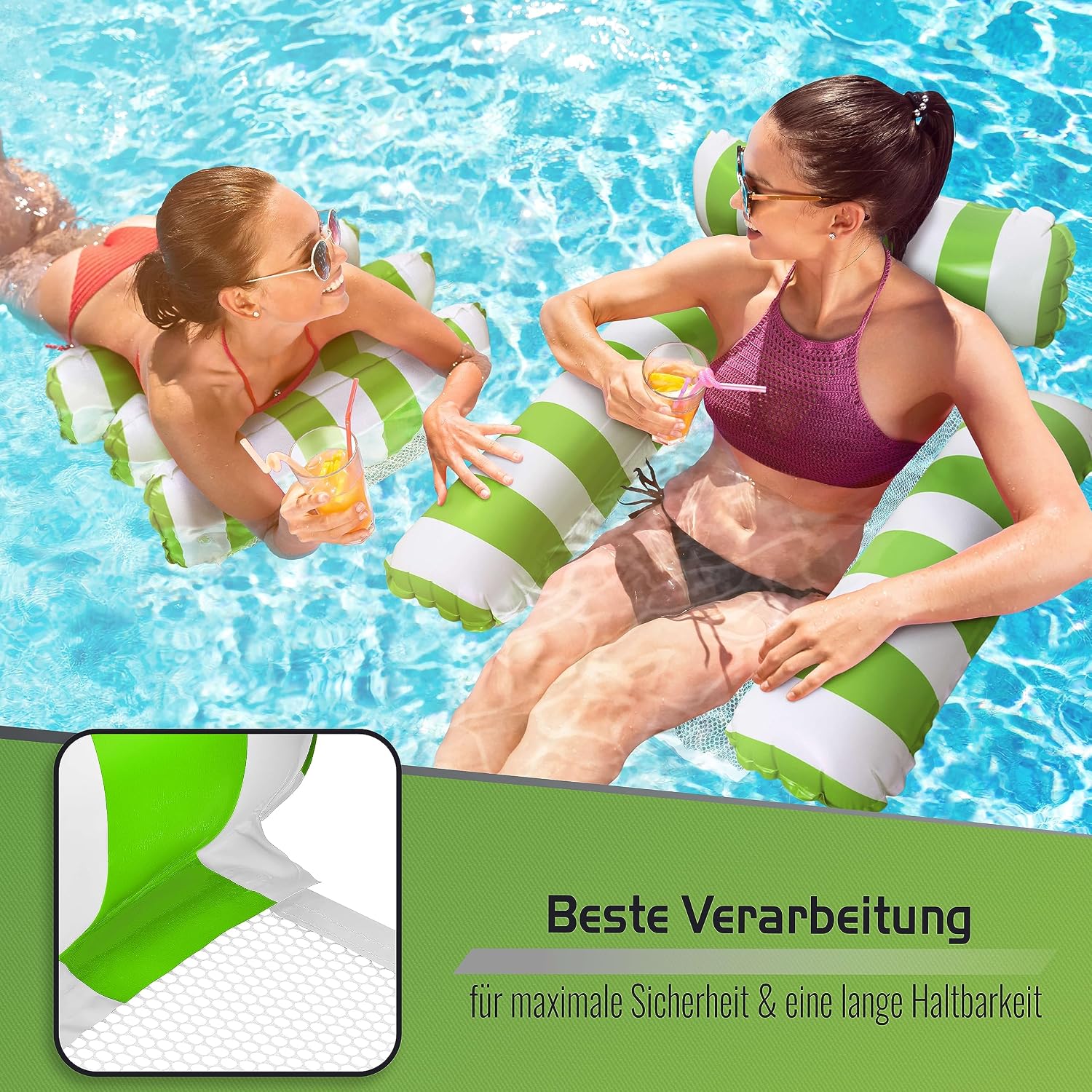 Balinco aufblasbarer Poolsessel mit Rueckenlehne und Armlehnen, Wasserstuhl