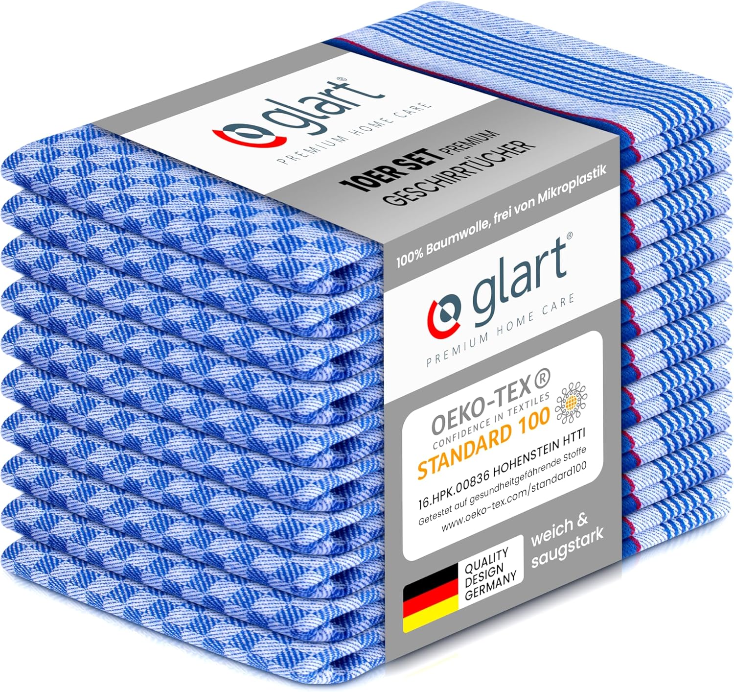 Geschirrtuecher Baumwolle 10er Set 50x70 cm kariert Kuechentuecher
