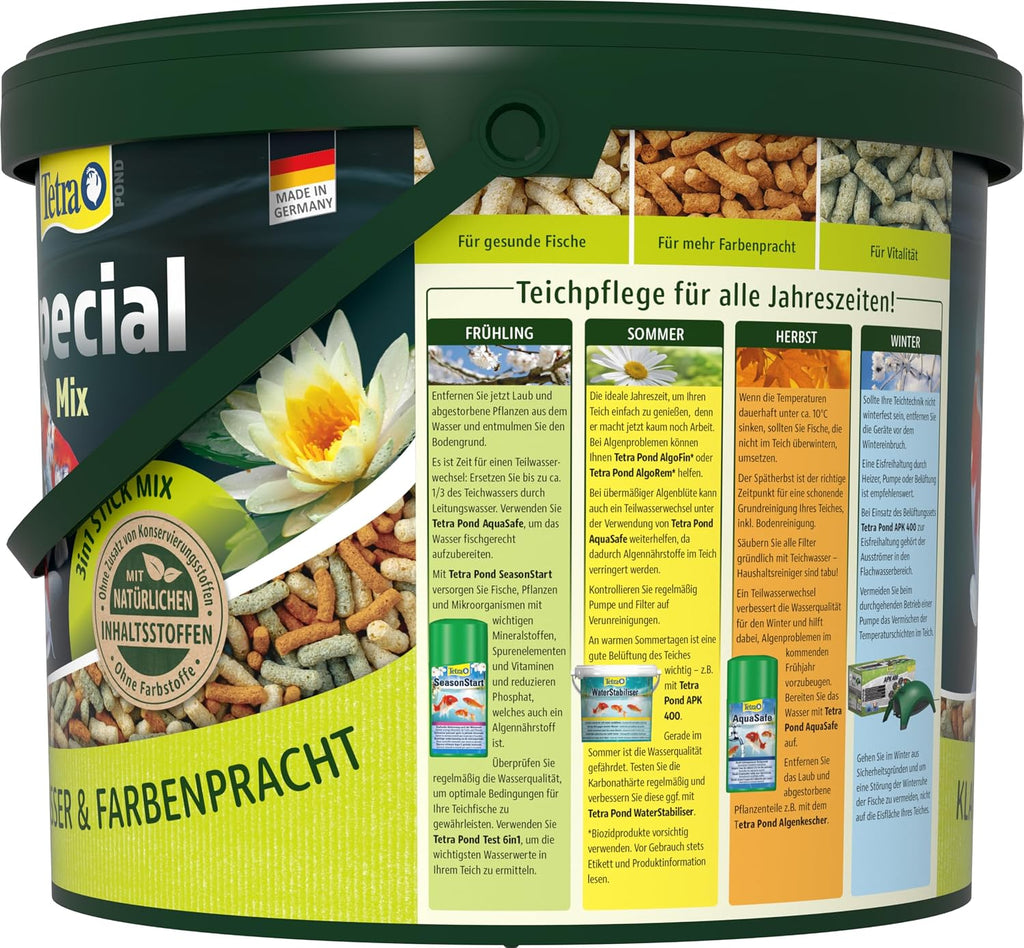 Tetra Pond Special Mix Fischfutter Sticks 5 L Eimer für Teichfische gesundes Wac