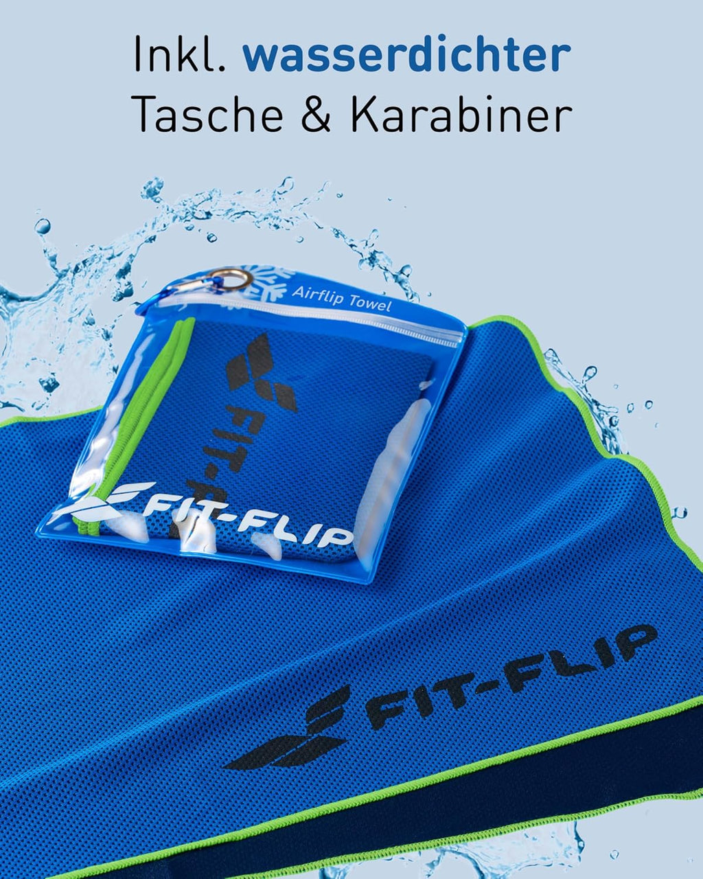 Fit-Flip Kuehlhandtuch 3er Set Mikrofaser Nackenkuehlung Sport