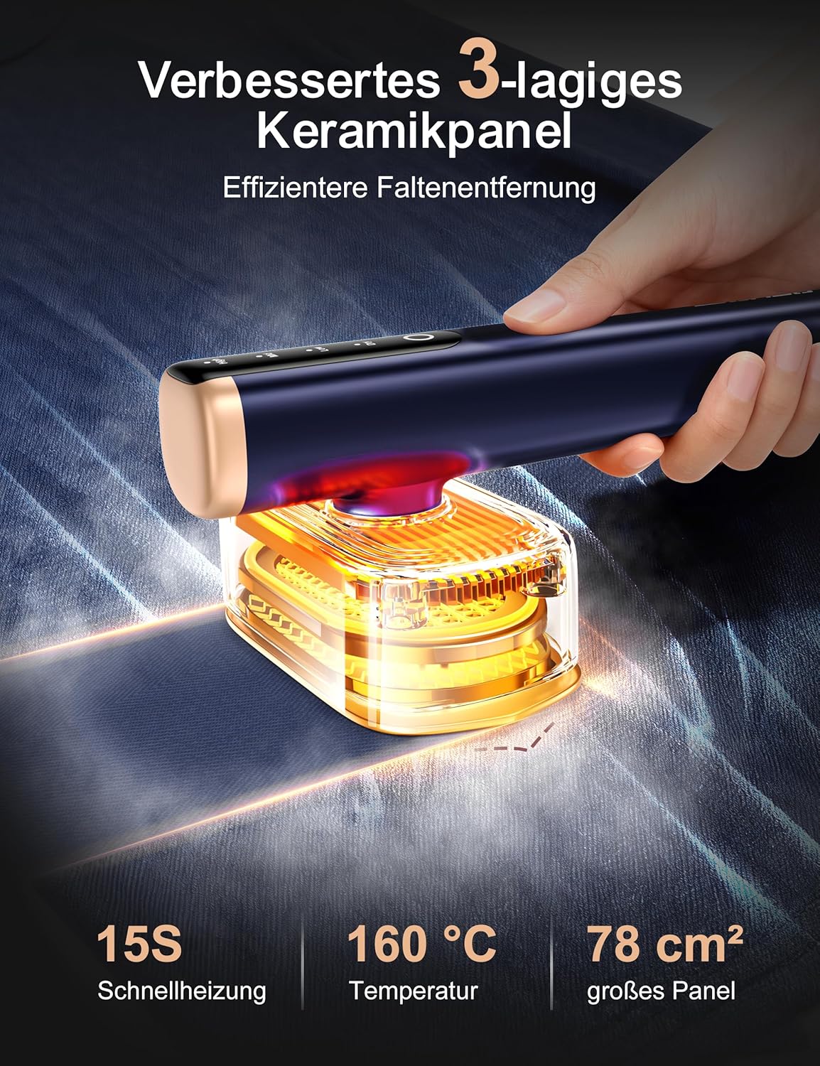 Sundu Reise-Dampfglaetter Dampfbuegeleisen /min LED-Display Schwarz