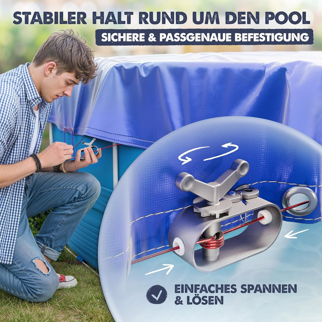 Poolabdeckung rund 366 cm Ø 200 GSM fuer Intex Bestway Pools 366cm-520cm