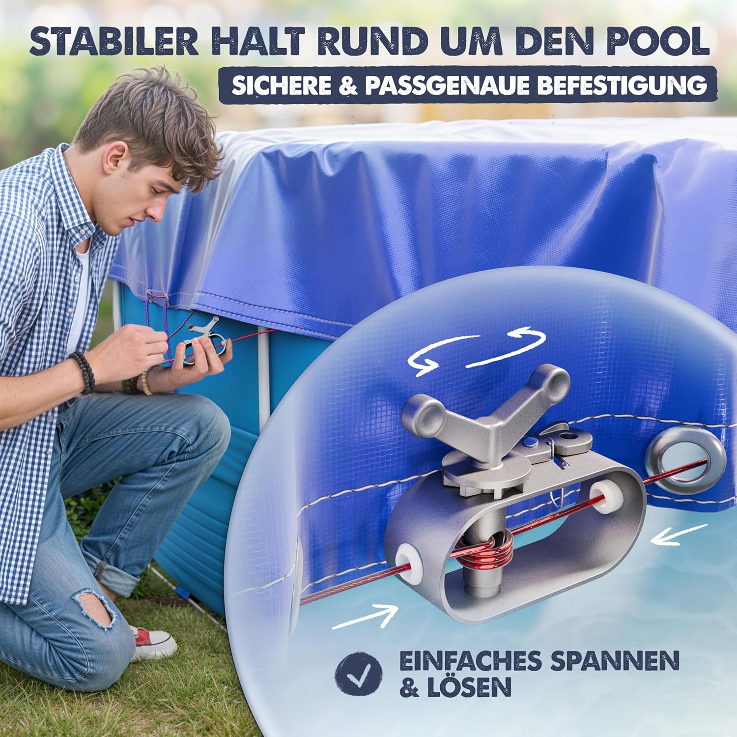 Poolabdeckung rund 366 cm Ø 200 GSM fuer Intex Bestway Pools 366cm-520cm
