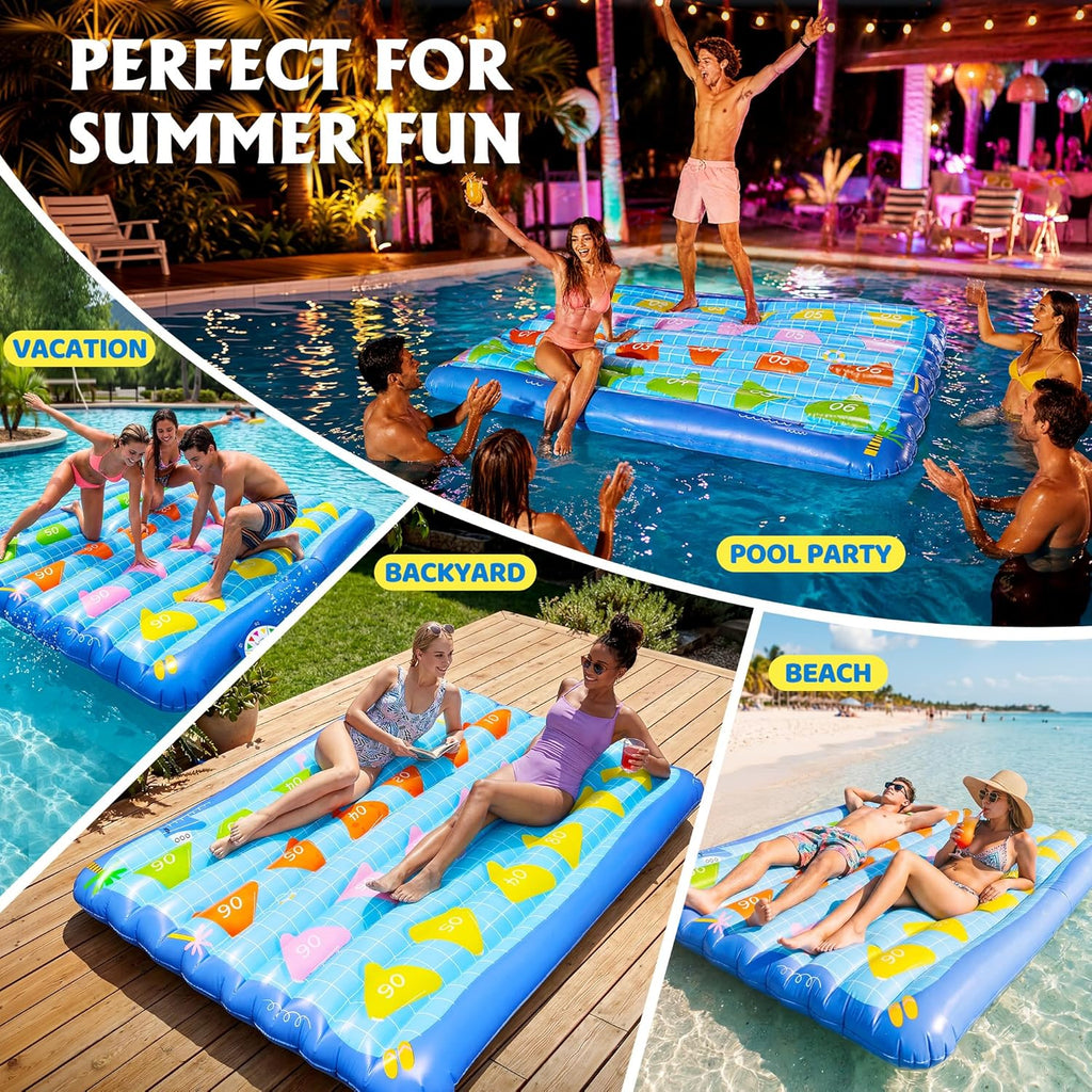 JOY SPOT Luftmatratze 200x150 cm fuer 2+ Personen aufblasbar mit Drehscheiben