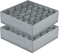 Unterwaesche Organizer 2er Set 48 Faecher faltbar Schubladeneinsatz Grau