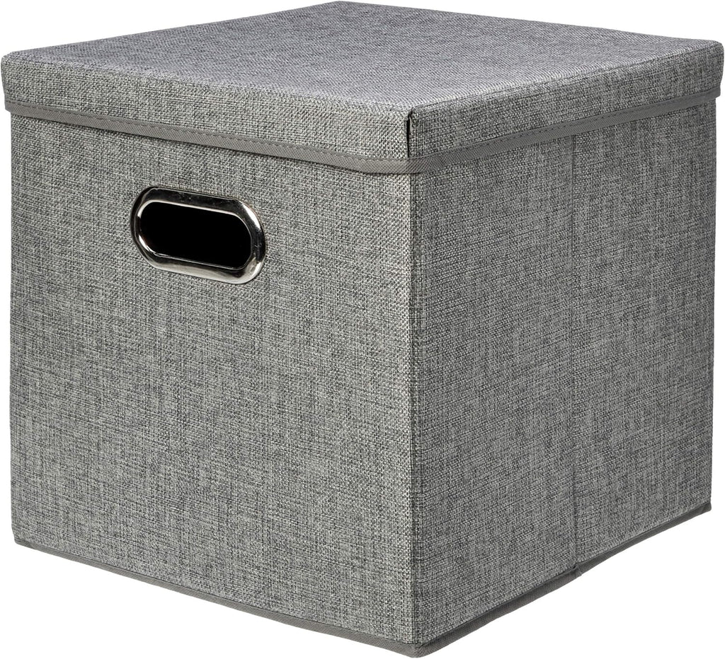 Amazon Basics Aufbewahrungswuerfel Sackleinen faltbar Grau 2er Set