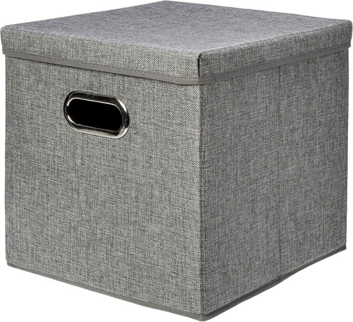 Amazon Basics Aufbewahrungswuerfel Sackleinen faltbar Grau 2er Set