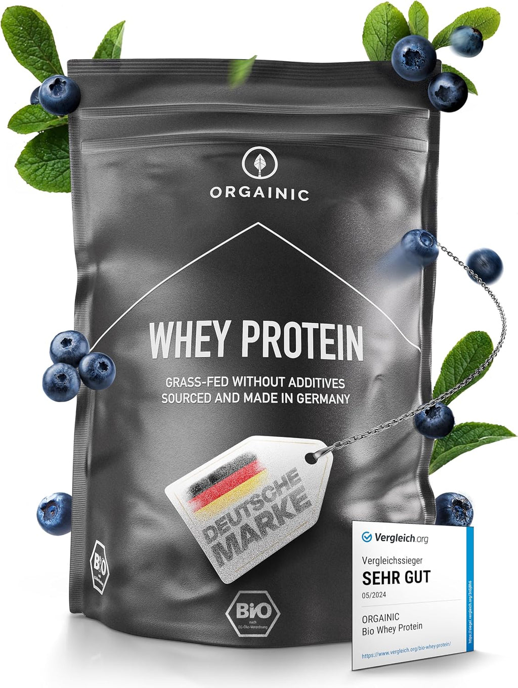 Orgainic Bio Whey Protein Pulver aus Deutschland, verschiedene Sorten
