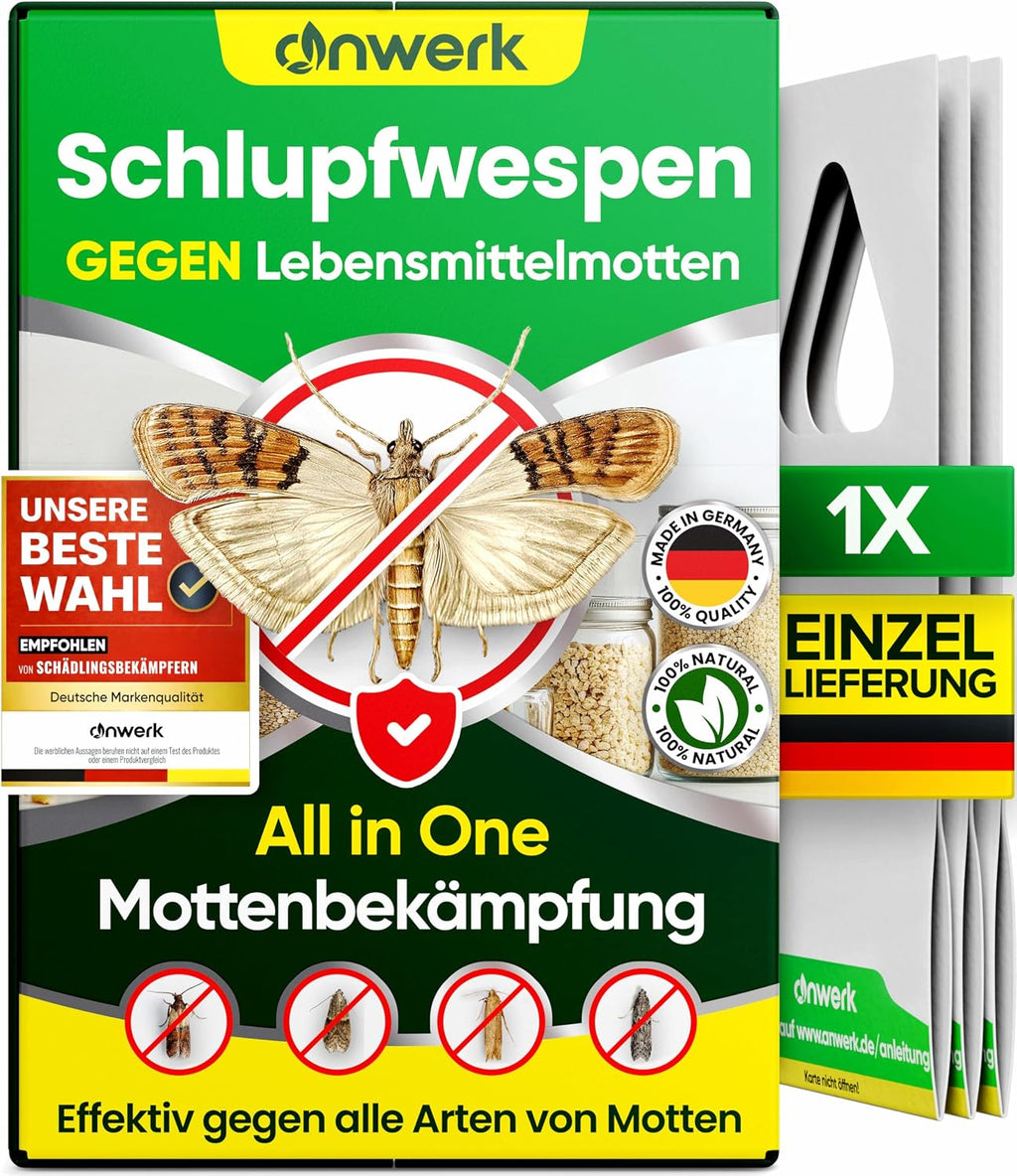 anwerk Schlupfwespen gegen Lebensmittelmotten 4 Karten á1 Lieferung